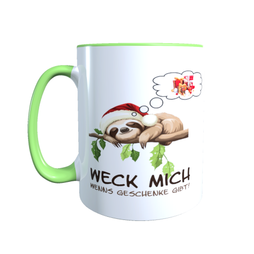 Weihnachtstasse - Weck mich wenn es Geschenke gibt