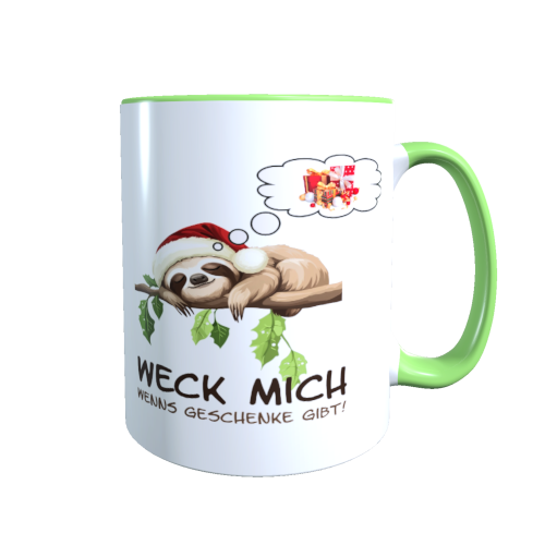 Faultiertasse - Weck mich wenn es Geschenke gibt