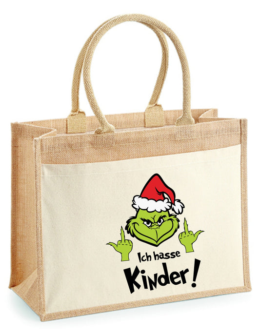 Jutetasche - Ich hasse Kinder