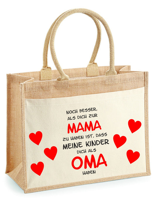 Jutetasche - Mama - Oma