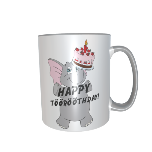 graue Elefantentasse - Happy Töörööthday!