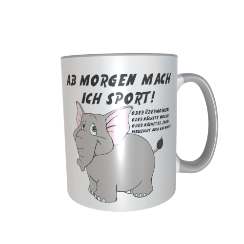 graue Elefantentasse - Ab morgen Sport