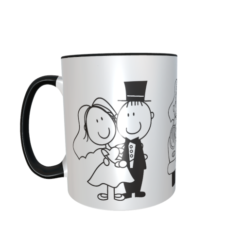 Motivtasse - Just maried (Hochzeitstasse)