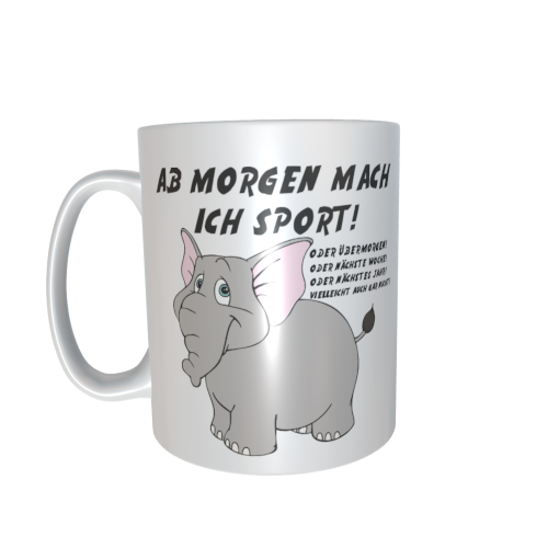 graue Elefantentasse - Ab morgen Sport