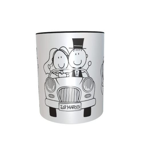 Motivtasse - Just maried (Hochzeitstasse)