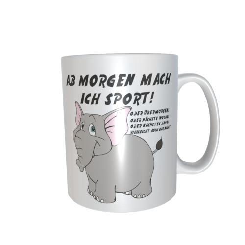 graue Elefantentasse - Ab morgen Sport