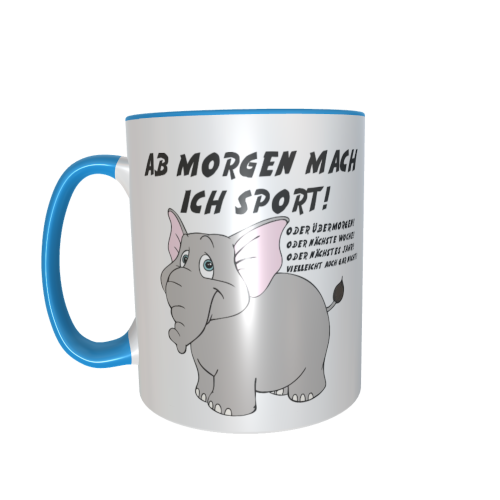 graue Elefantentasse - Ab morgen Sport
