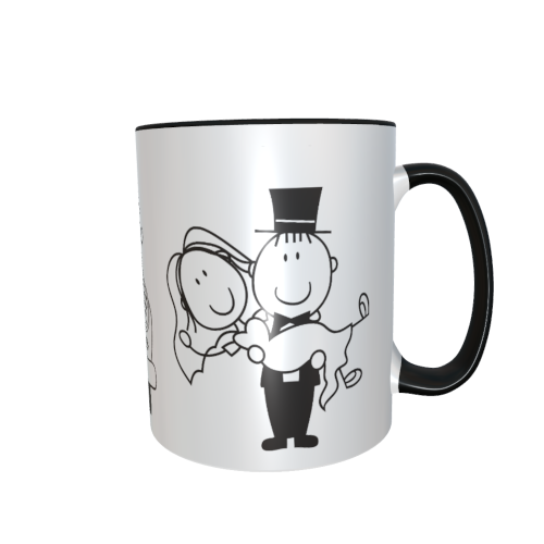 Motivtasse - Just maried (Hochzeitstasse)