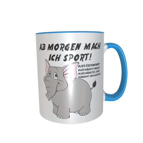 graue Elefantentasse - Ab morgen Sport