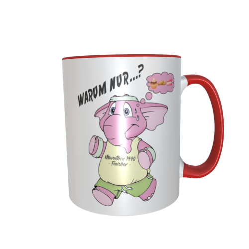 rosa Elefantentasse - Laufen "Warum?"