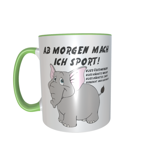 graue Elefantentasse - Ab morgen Sport