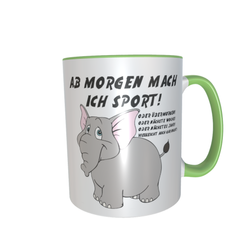 graue Elefantentasse - Ab morgen Sport