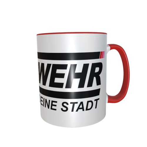 Feuerwehrtasse - Schriftzug mit deiner Stadt