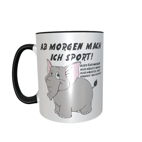 graue Elefantentasse - Ab morgen Sport