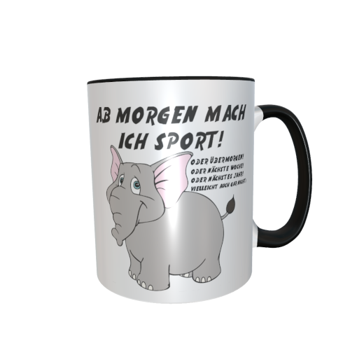 graue Elefantentasse - Ab morgen Sport