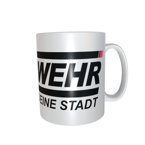 Feuerwehrtasse - Schriftzug mit deiner Stadt