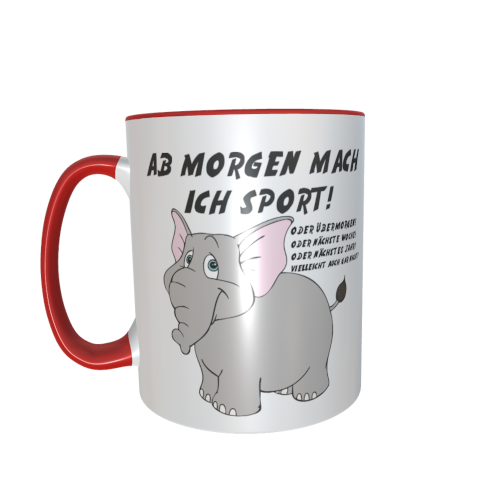 graue Elefantentasse - Ab morgen Sport