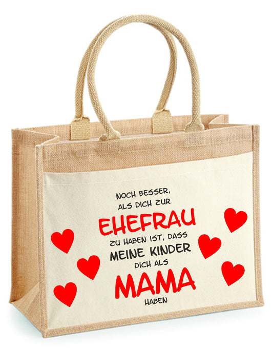 Jutetasche - Ehefrau - Mama