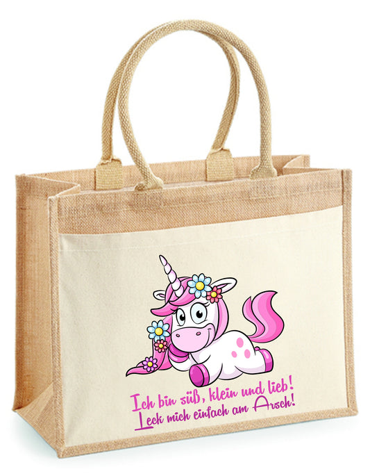 Jutetasche - Einhorn Leck mich am Arsch