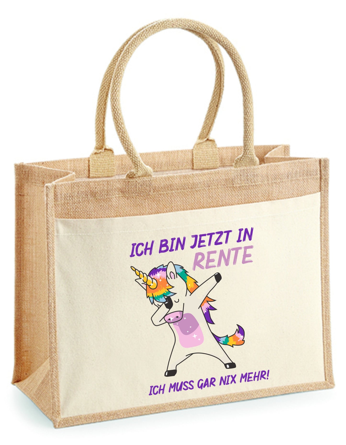 Jutetasche - Einhorn Rente
