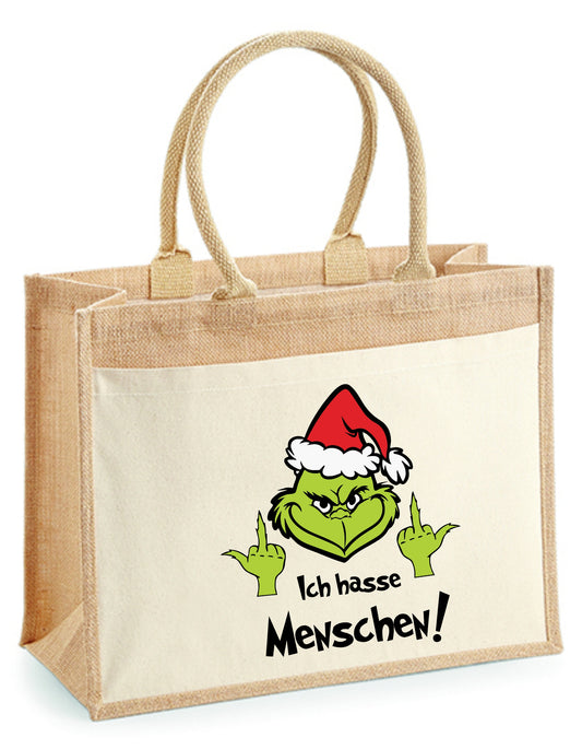 Jutetasche - Ich hasse Menschen