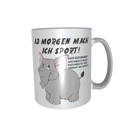 graue Elefantentasse - Ab morgen Sport