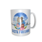 Beste Freundinnen Tasse - zusammen am Meer (blond / braun)