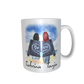 Beste Freundinnen Tasse - zusammen am Meer (schwarz / rot)
