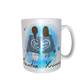 Beste Freundinnen Tasse - zusammen gehend (offene Haare / verschiedene Haarfarben)