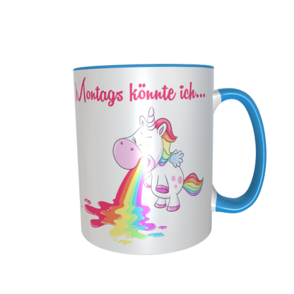 Einhorntasse - Montags könnte ich kotzen