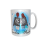 Beste Freundinnen Tasse - zusammen gehend (hochgesteckte Haare / verschiedene Haarfarben)