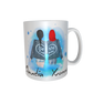 Beste Freundinnen Tasse - zusammen gehend (offene Haare / verschiedene Haarfarben)